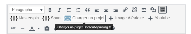 Plugin charger projet Content spinning